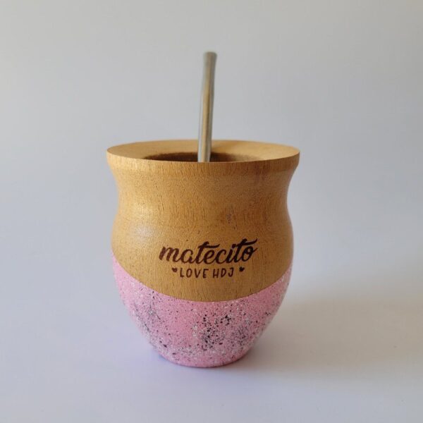 Mate Calden Camionero Grabado Rosa